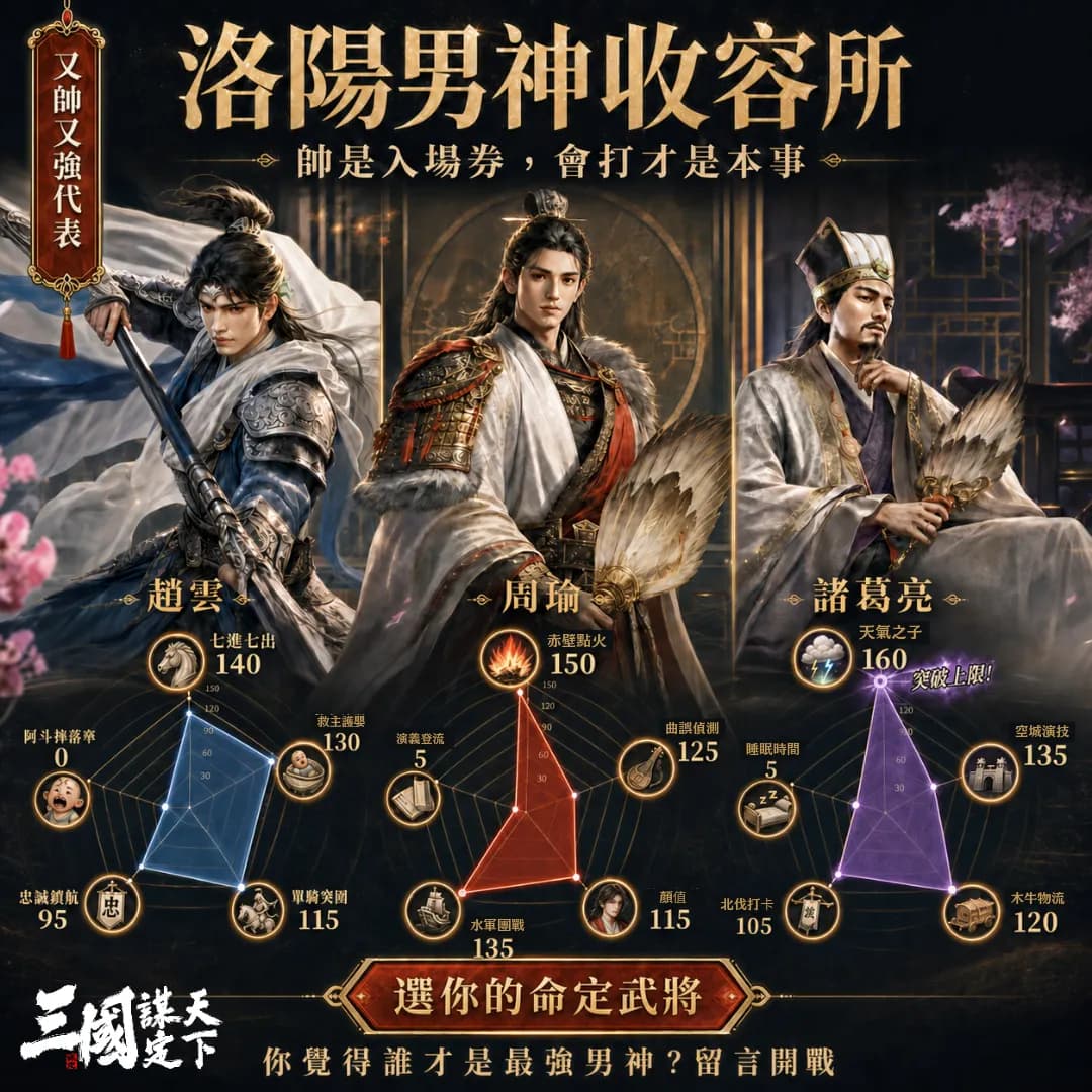 三國謀定天下洛陽男神收容所武將數值廣告主視覺